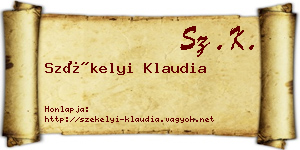 Székelyi Klaudia névjegykártya