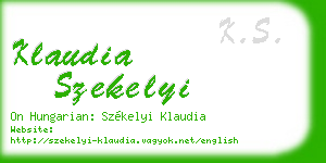 klaudia szekelyi business card